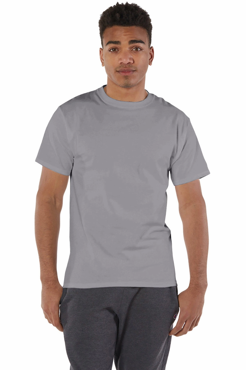 Champion Mens Short Sleeve Crewneck T-Shirt - Stone Grey
