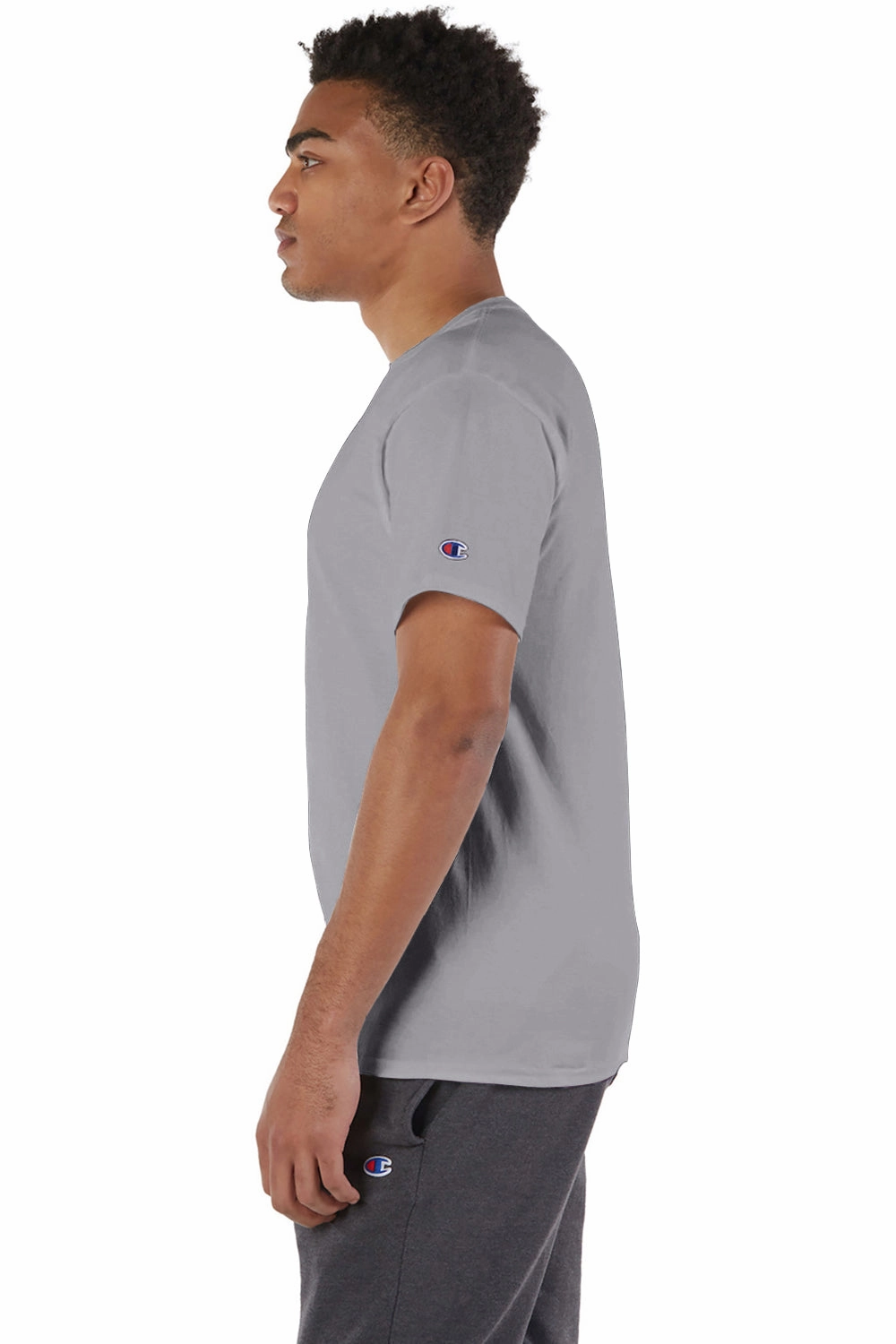 Champion Mens Short Sleeve Crewneck T-Shirt - Stone Grey