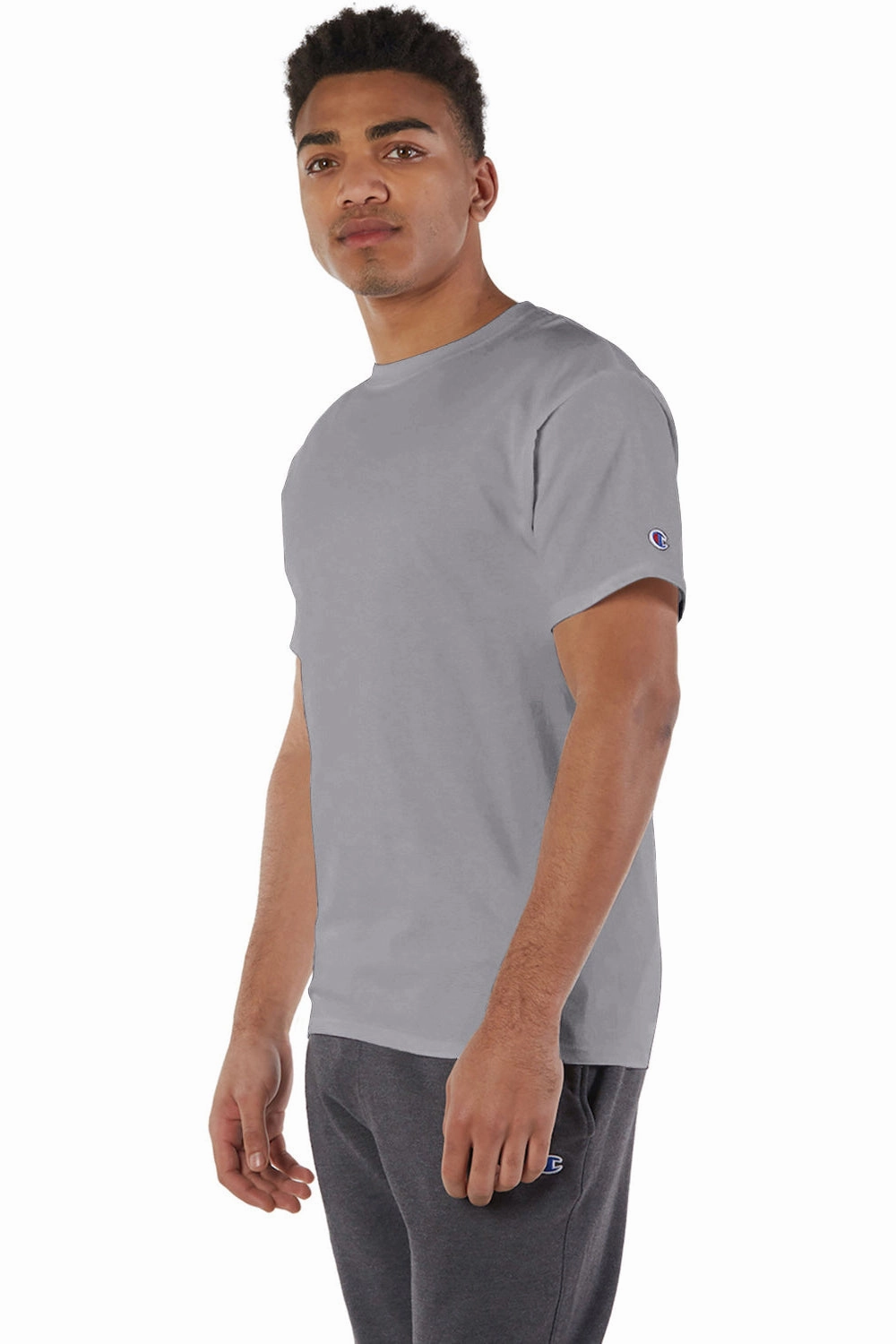 Champion Mens Short Sleeve Crewneck T-Shirt - Stone Grey