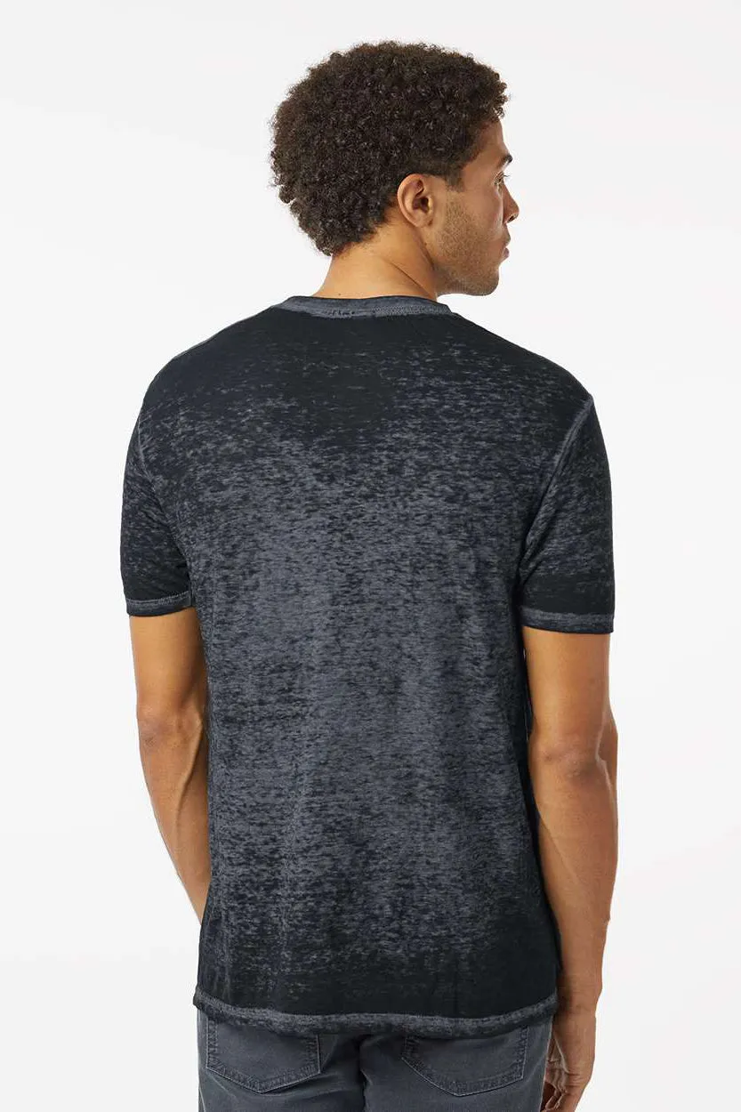 Colortone Mens Acid Wash Burnout Short Sleeve Crewneck T-Shirt - Twilight Black