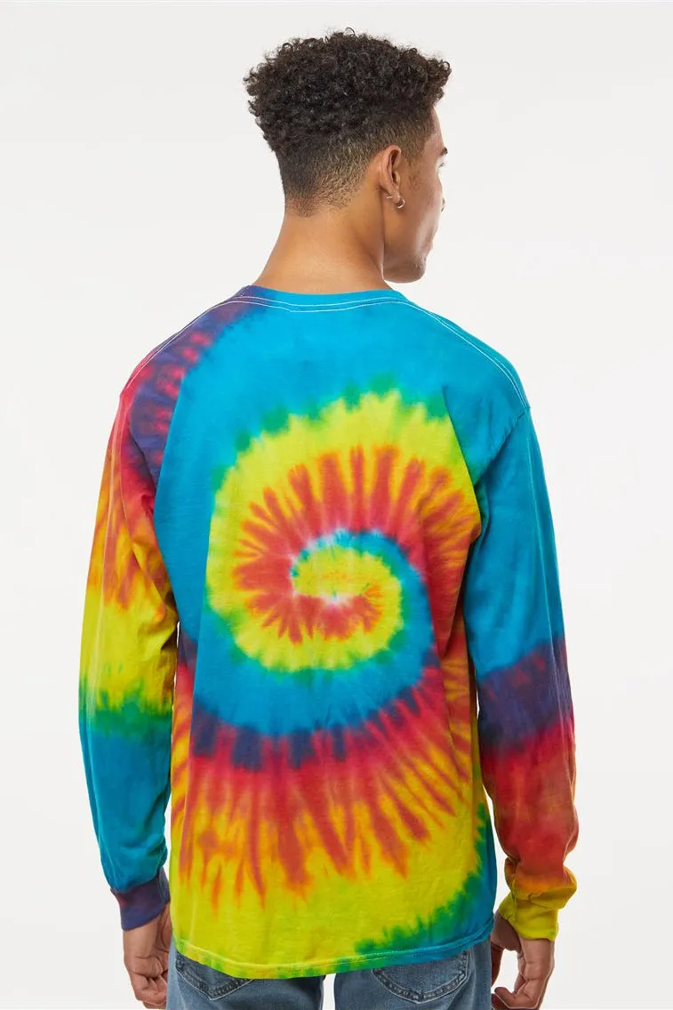 Colortone Mens Long Sleeve Crewneck T-Shirt - Reactive Rainbow