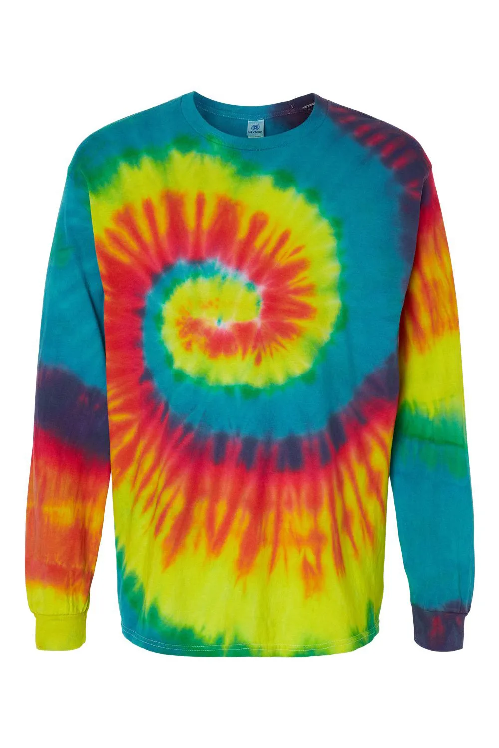 Colortone Mens Long Sleeve Crewneck T-Shirt - Reactive Rainbow