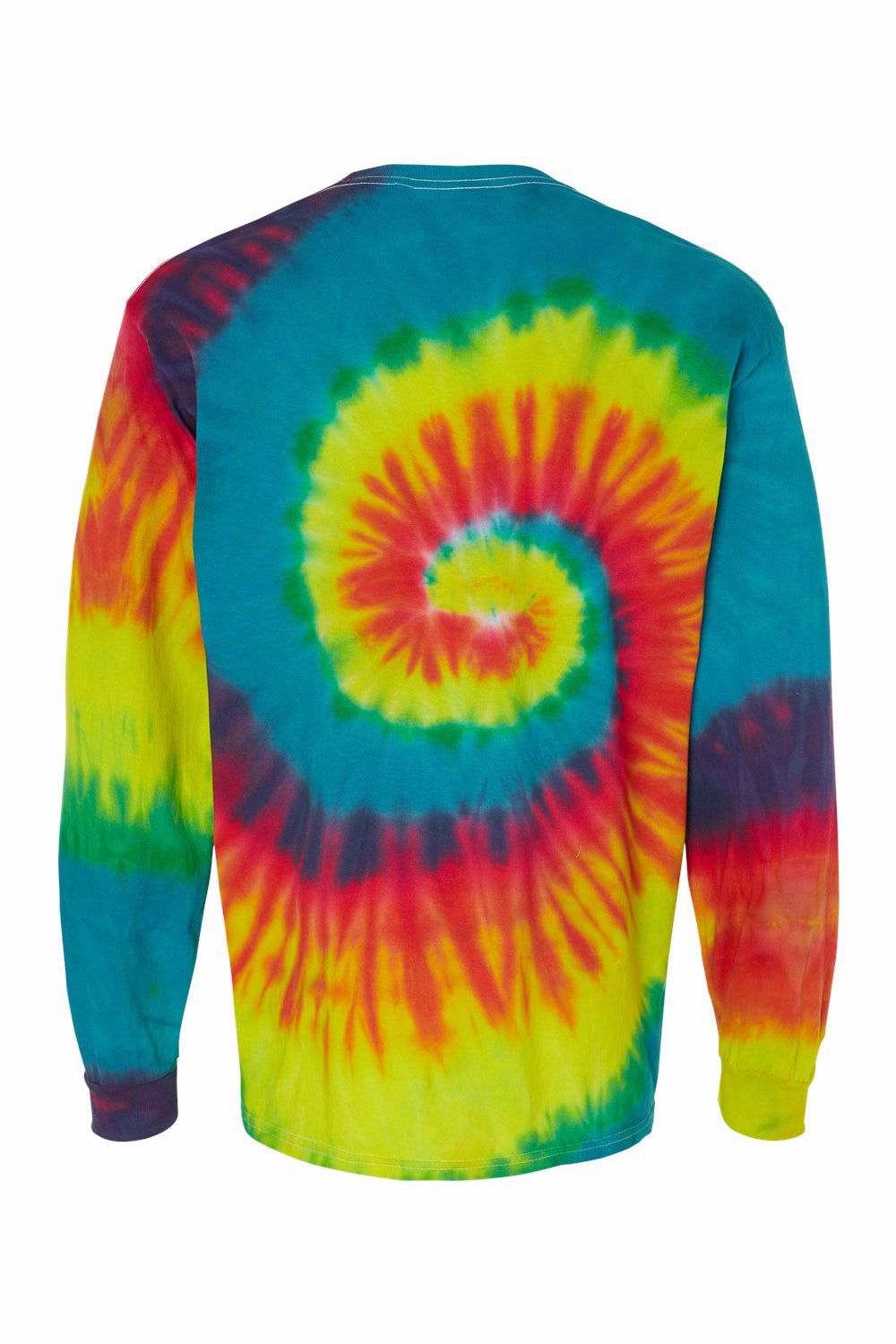 Colortone Mens Long Sleeve Crewneck T-Shirt - Reactive Rainbow