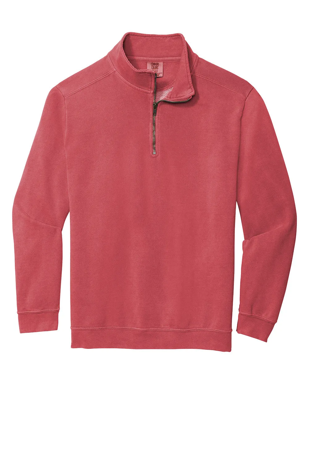 Comfort Colors Mens 1/4 Zip Sweatshirt - Crimson Red