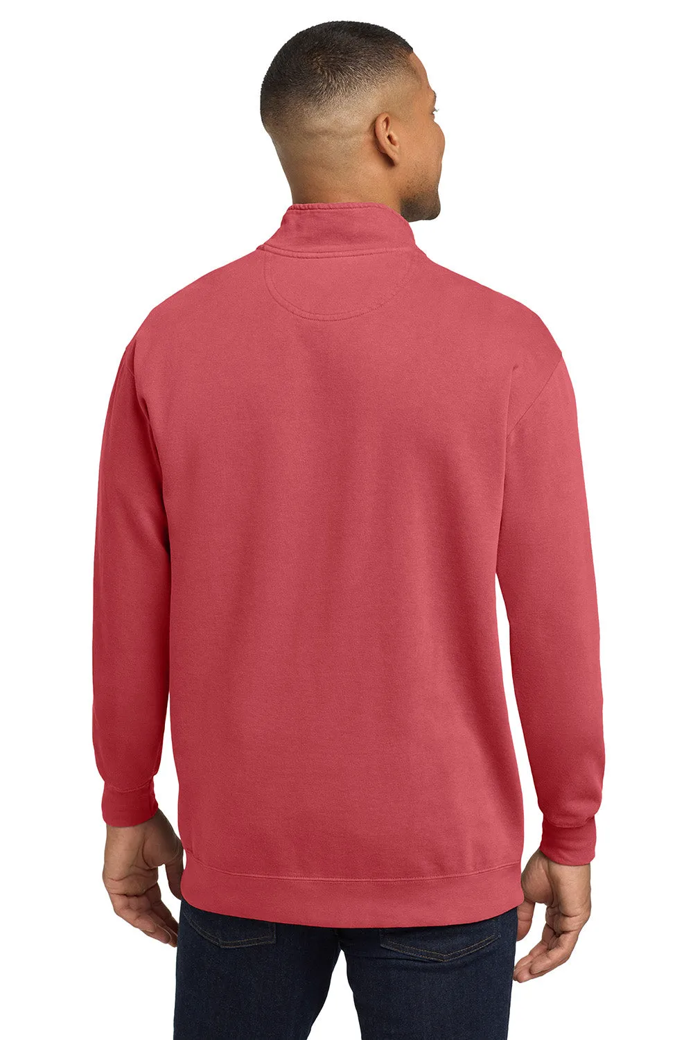 Comfort Colors Mens 1/4 Zip Sweatshirt - Crimson Red