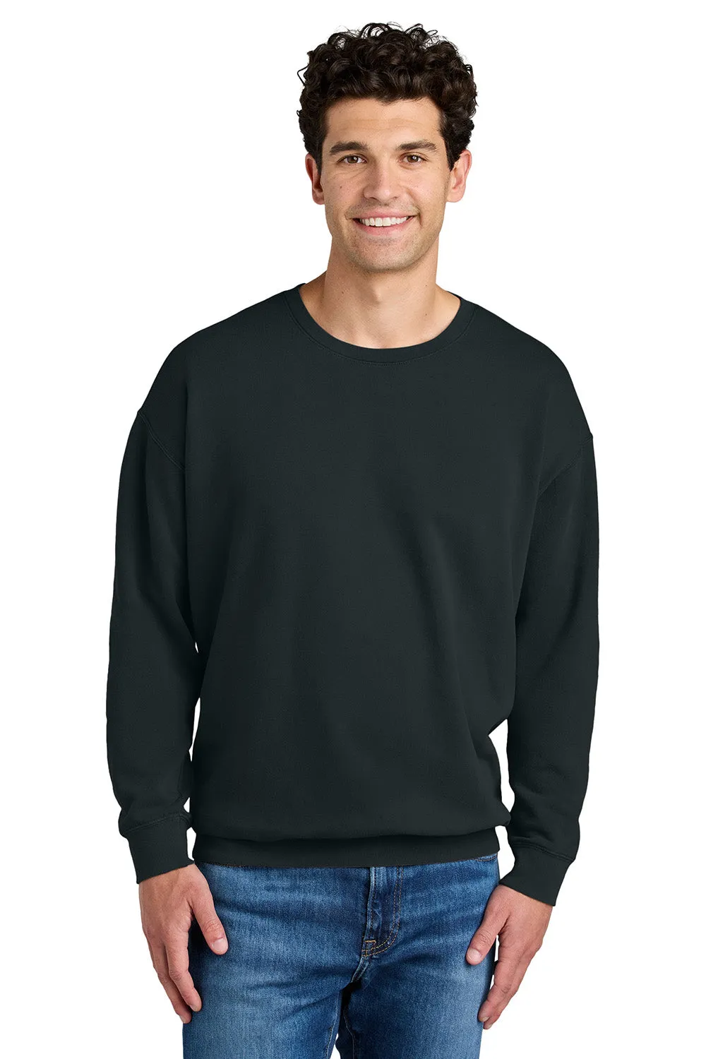 Comfort Colors Mens Garment Dyed Fleece Crewneck Sweatshirt - Black
