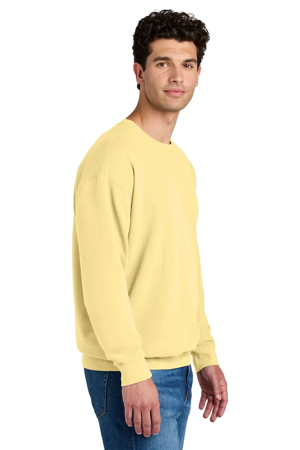 Comfort Colors Mens Garment Dyed Fleece Crewneck Sweatshirt - Butter Yellow