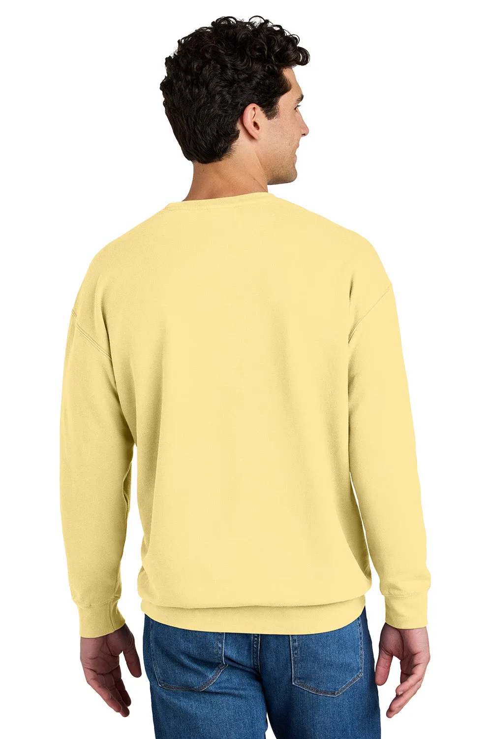 Comfort Colors Mens Garment Dyed Fleece Crewneck Sweatshirt - Butter Yellow