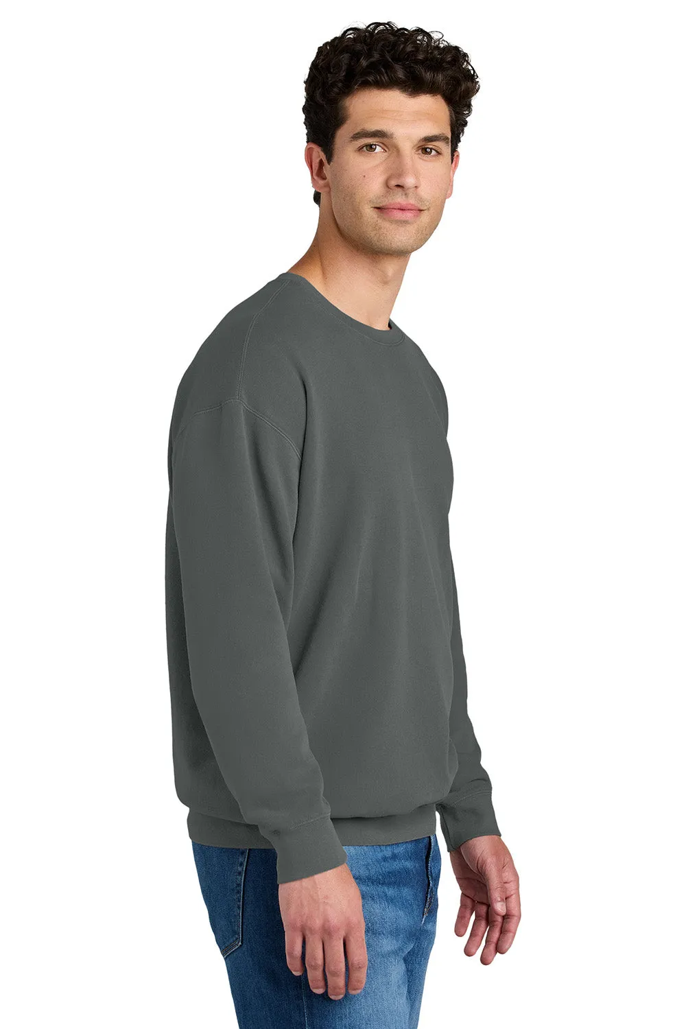 Comfort Colors Mens Garment Dyed Fleece Crewneck Sweatshirt - Pepper Grey
