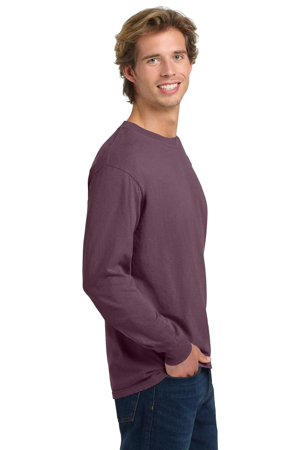Comfort Colors Mens Long Sleeve Crewneck T-Shirt - Berry