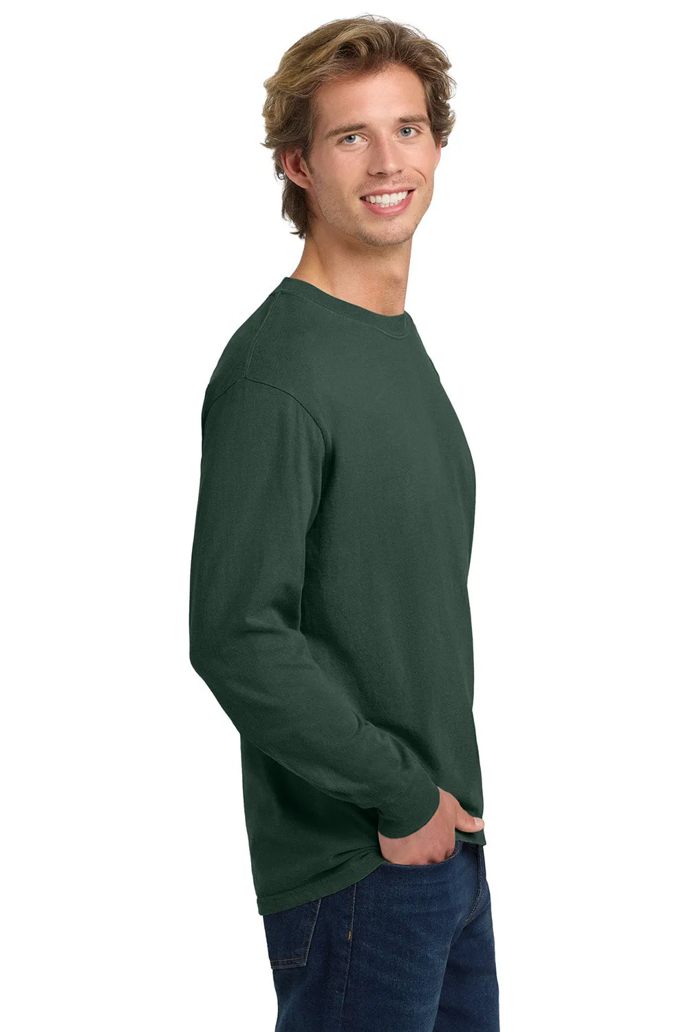 Comfort Colors Mens Long Sleeve Crewneck T-Shirt - Blue Spruce