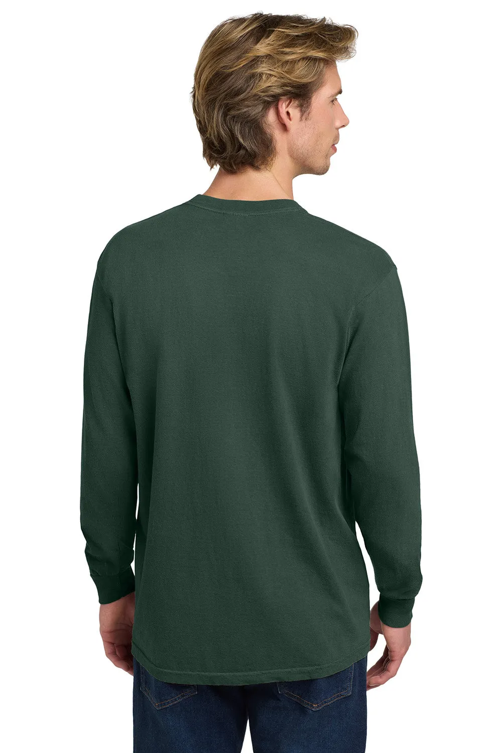 Comfort Colors Mens Long Sleeve Crewneck T-Shirt - Blue Spruce