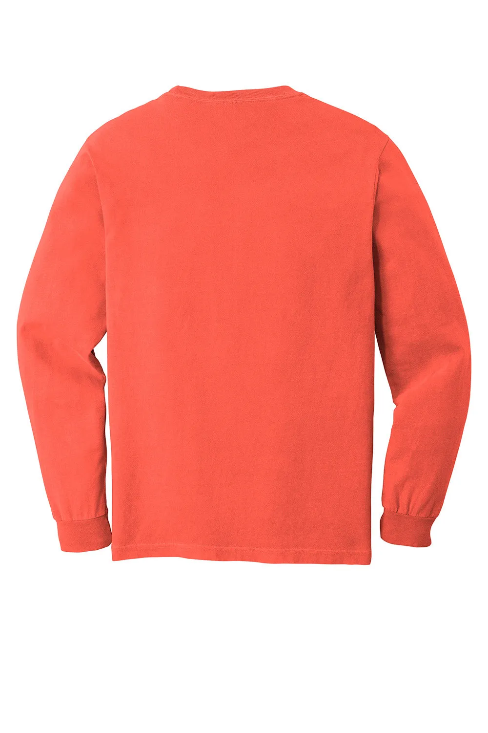 Comfort Colors Mens Long Sleeve Crewneck T-Shirt - Bright Salmon Orange