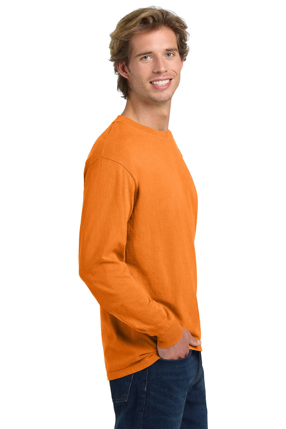 Comfort Colors Mens Long Sleeve Crewneck T-Shirt - Burnt Orange