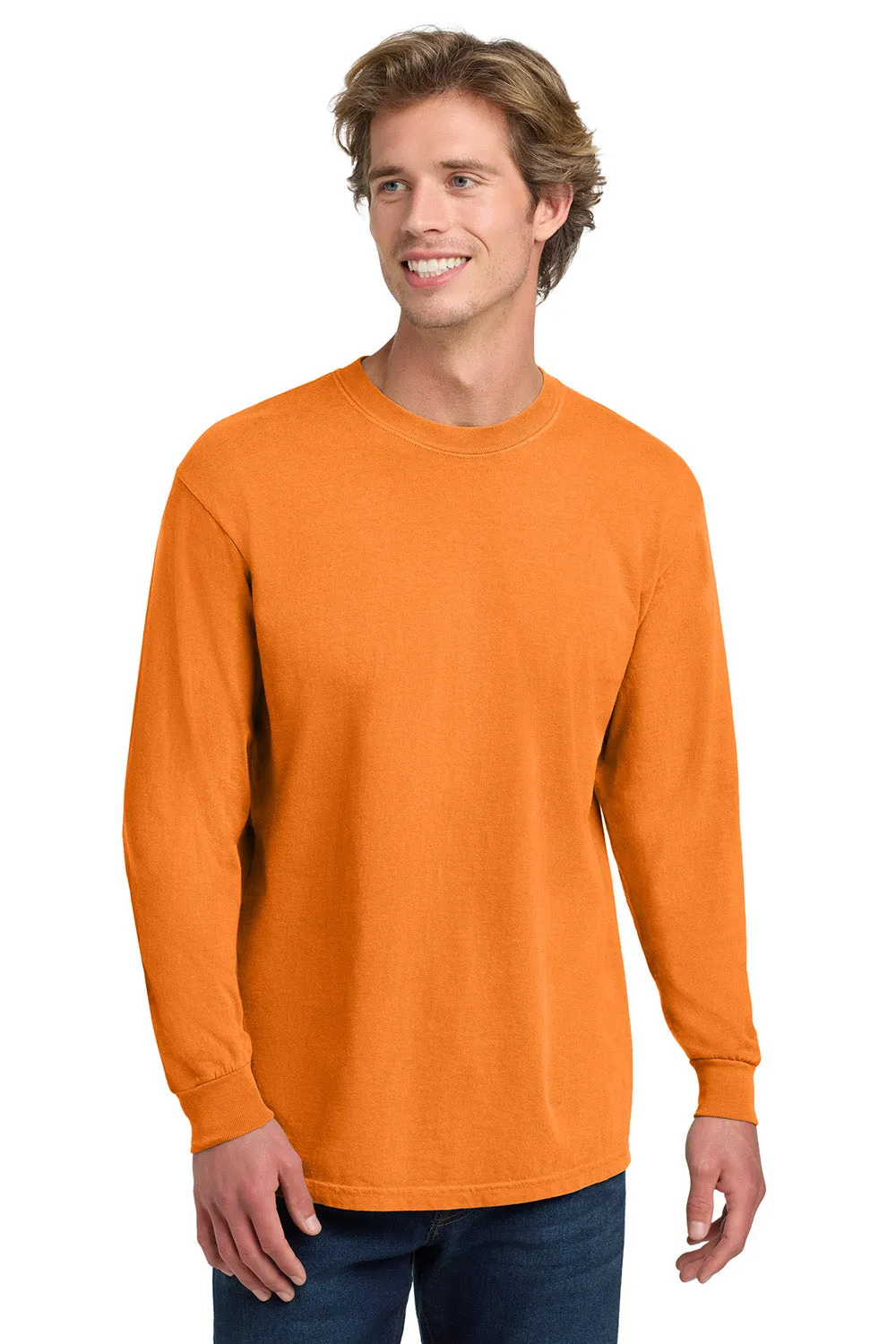 Comfort Colors Mens Long Sleeve Crewneck T-Shirt - Burnt Orange
