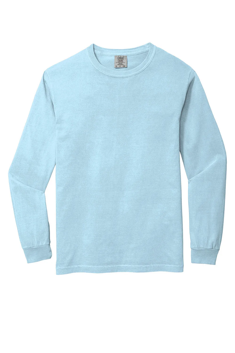 Comfort Colors Mens Long Sleeve Crewneck T-Shirt - Chambray Blue