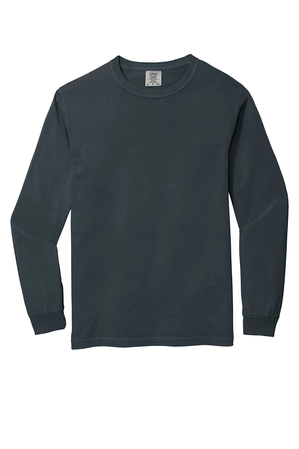 Comfort Colors Mens Long Sleeve Crewneck T-Shirt - Denim Blue