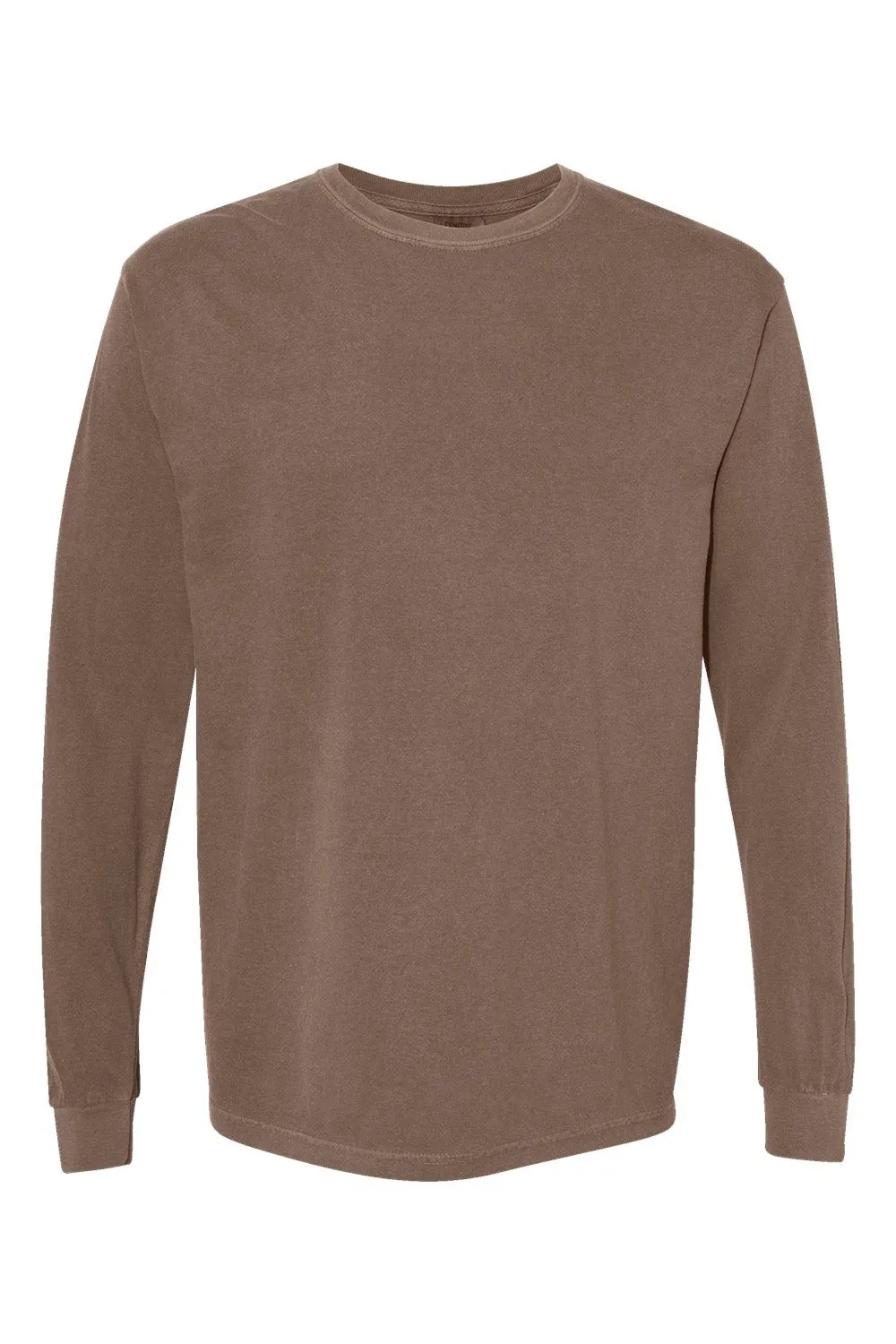 Comfort Colors Mens Long Sleeve Crewneck T-Shirt - Espresso Brown