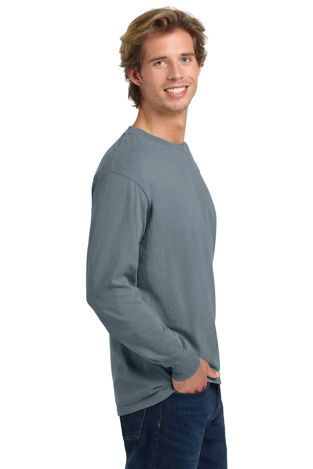 Comfort Colors Mens Long Sleeve Crewneck T-Shirt - Granite Grey