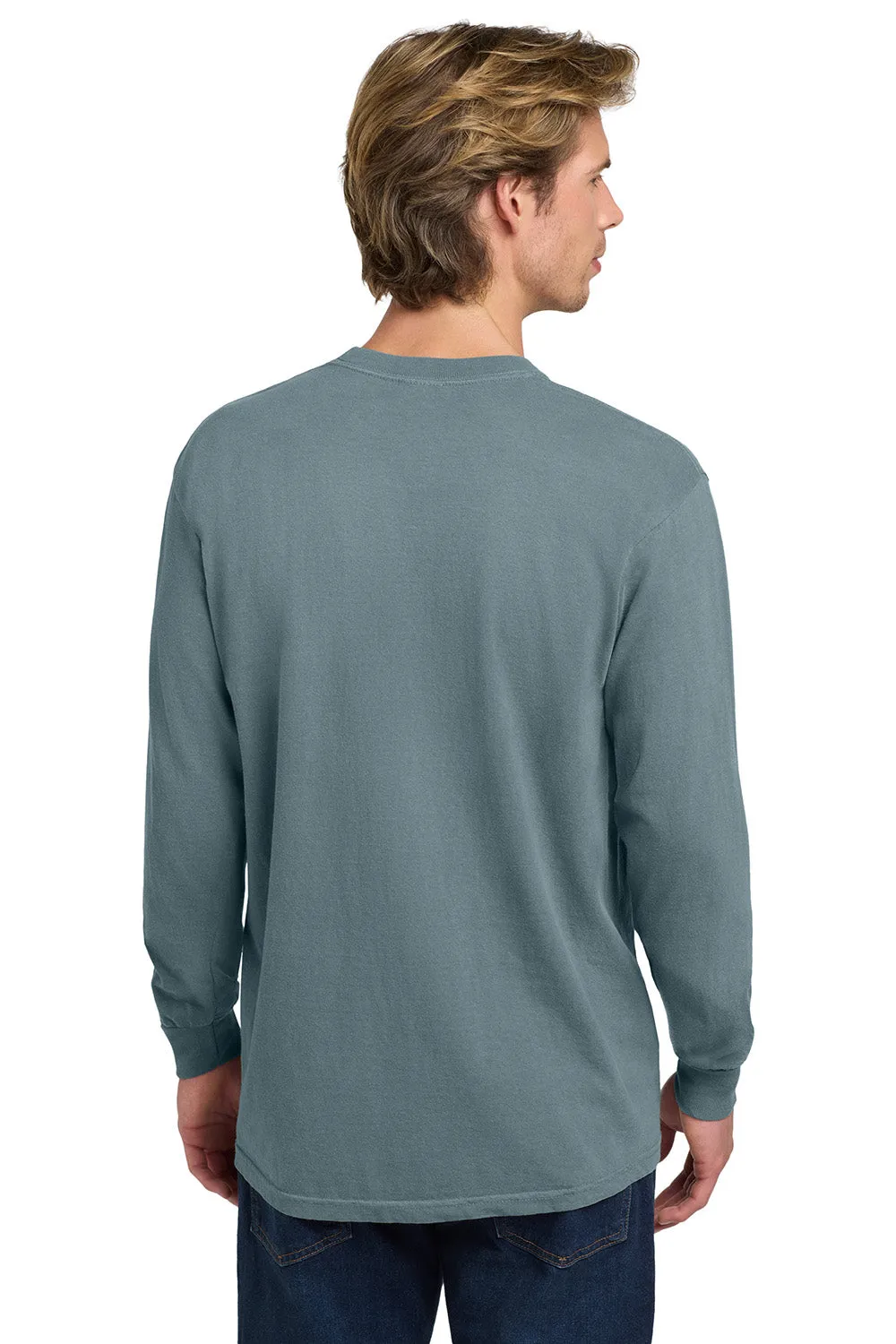 Comfort Colors Mens Long Sleeve Crewneck T-Shirt - Ice Blue