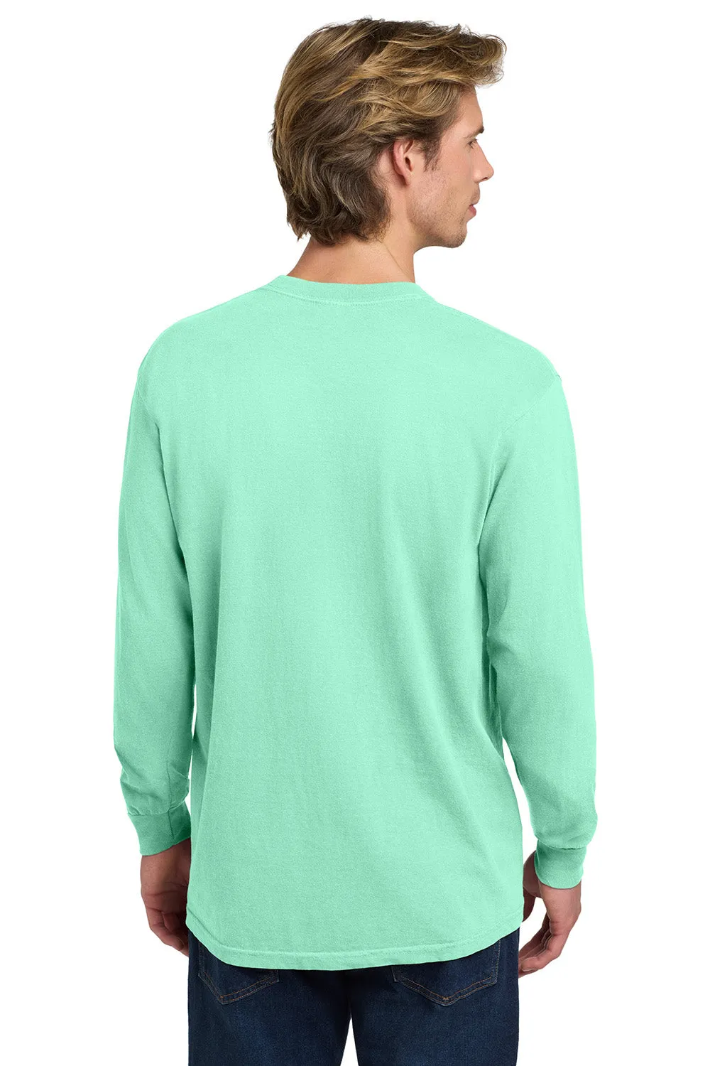 Comfort Colors Mens Long Sleeve Crewneck T-Shirt - Island Reef Green