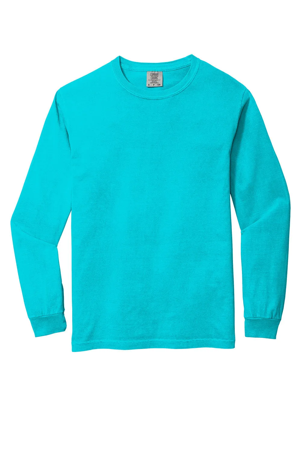 Comfort Colors Mens Long Sleeve Crewneck T-Shirt - Lagoon Blue