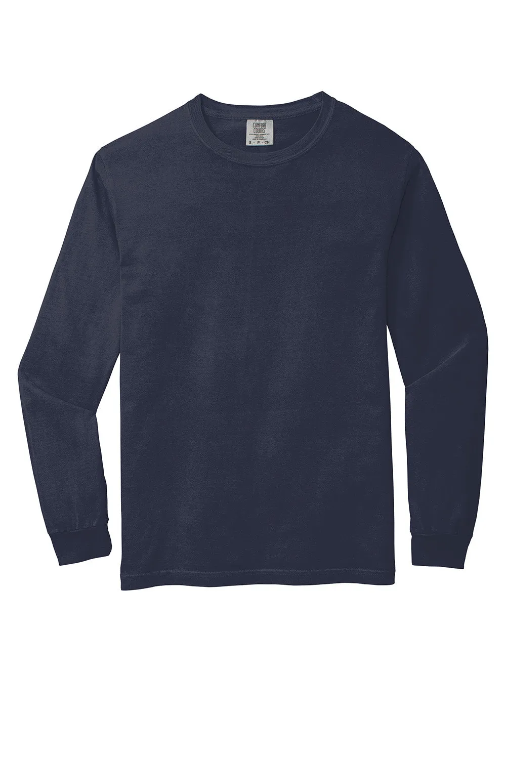 Comfort Colors Mens Long Sleeve Crewneck T-Shirt - Navy Blue