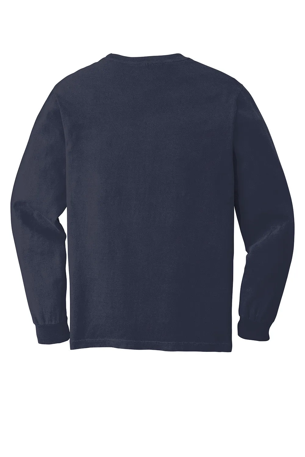 Comfort Colors Mens Long Sleeve Crewneck T-Shirt - Navy Blue