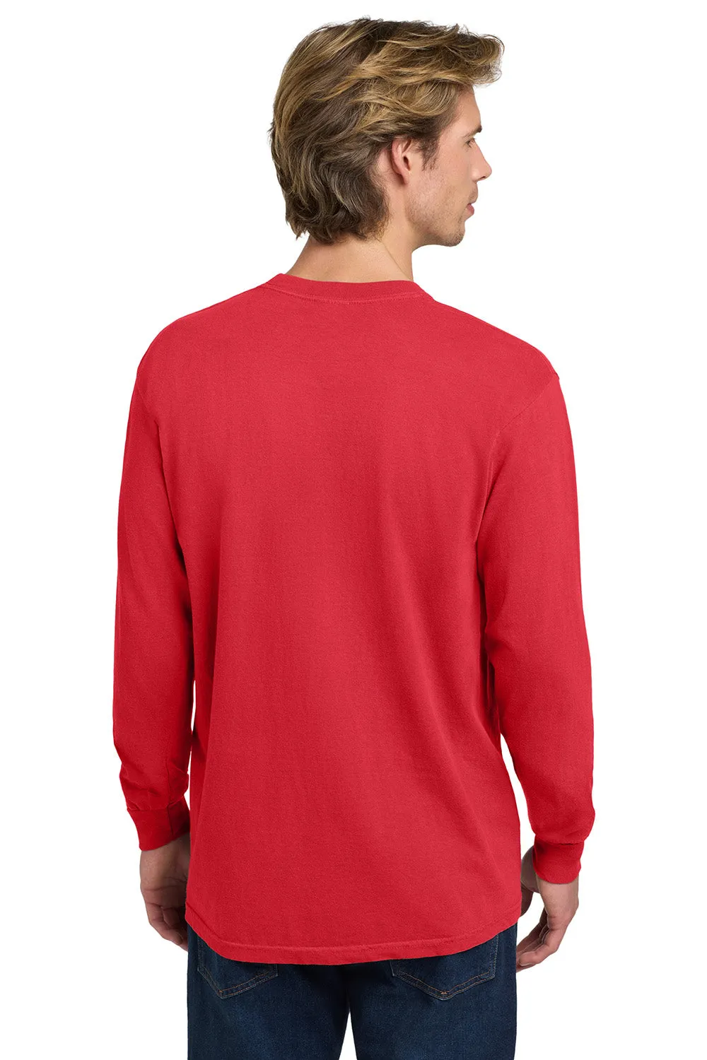Comfort Colors Mens Long Sleeve Crewneck T-Shirt - Paprika Red