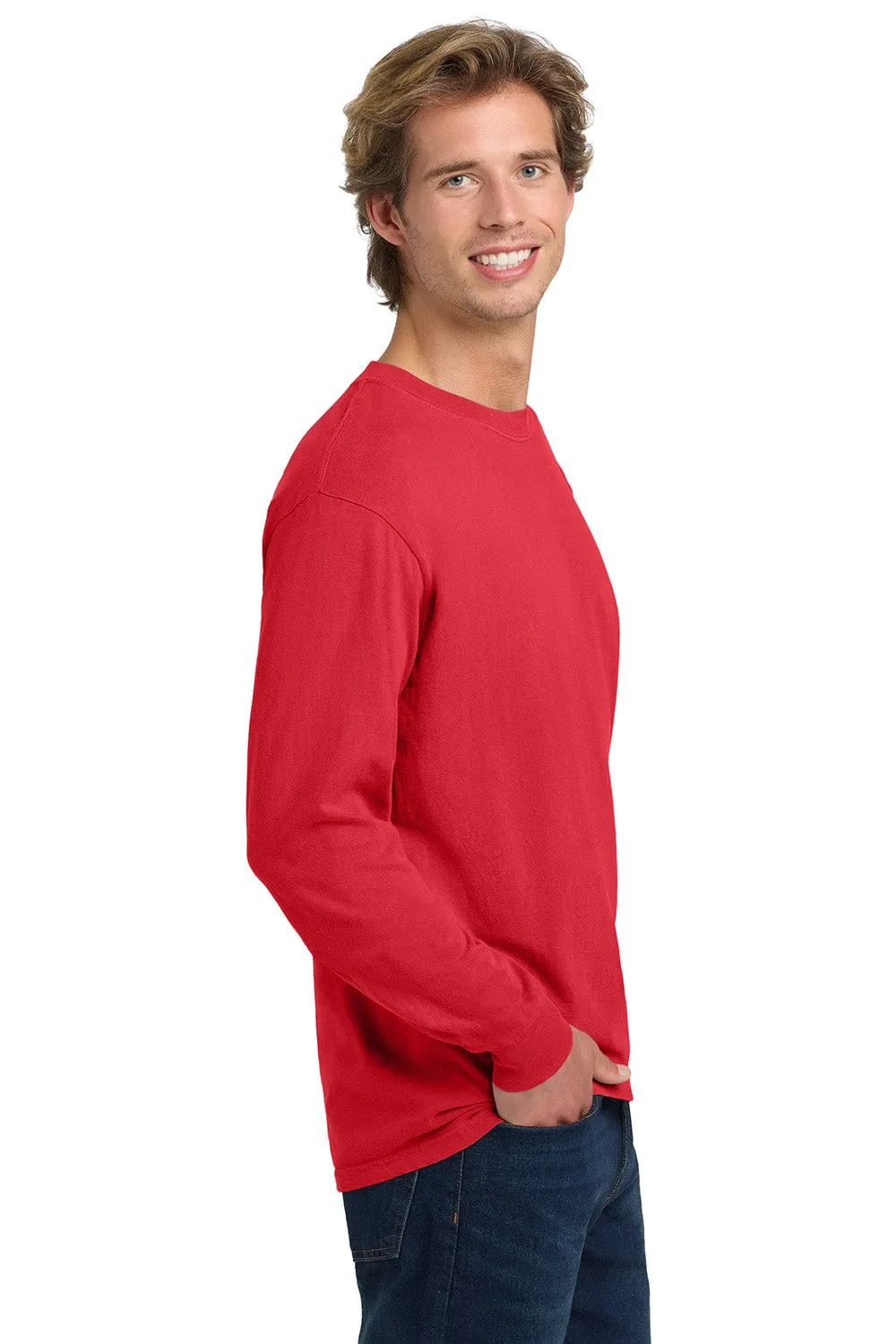 Comfort Colors Mens Long Sleeve Crewneck T-Shirt - Paprika Red