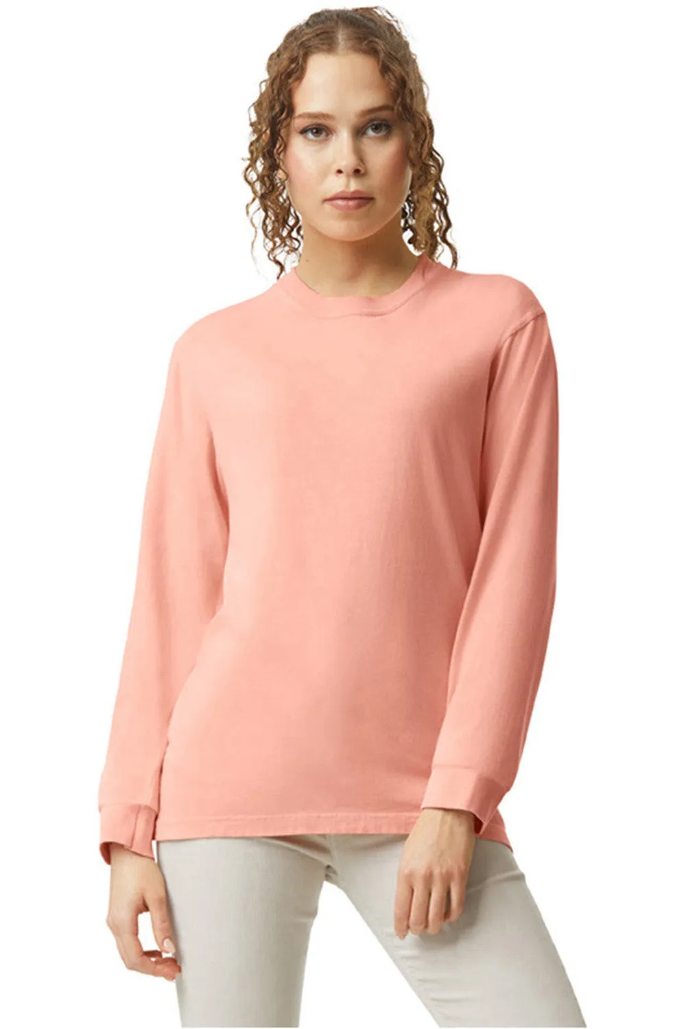 Comfort Colors Mens Long Sleeve Crewneck T-Shirt - Peachy