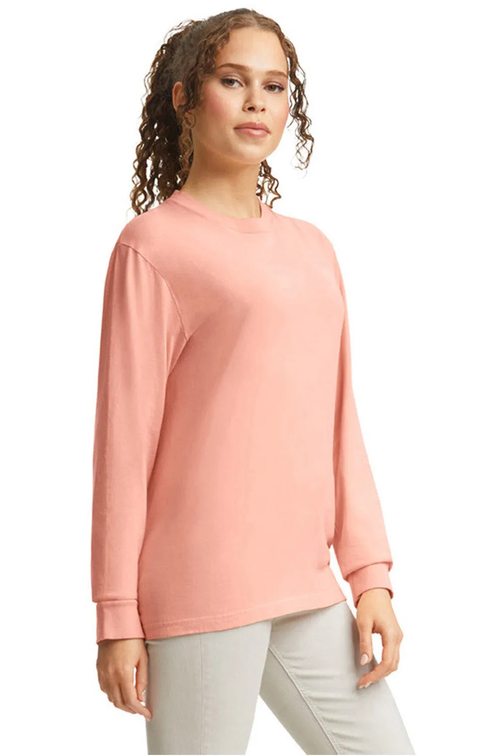 Comfort Colors Mens Long Sleeve Crewneck T-Shirt - Peachy