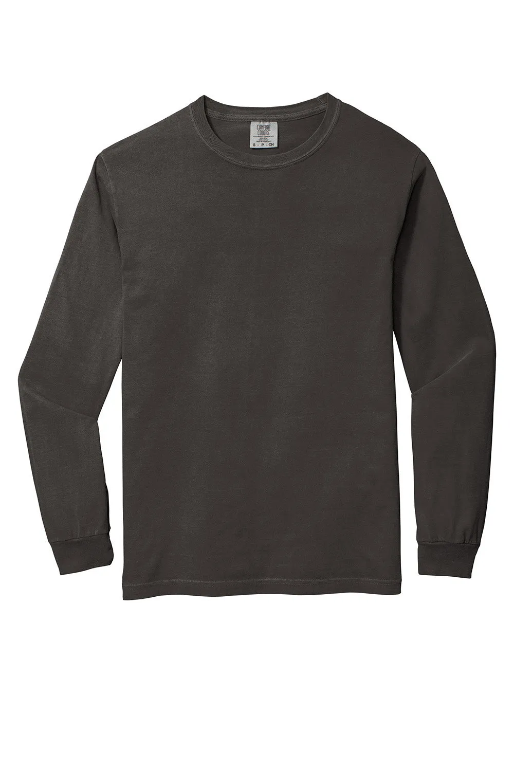 Comfort Colors Mens Long Sleeve Crewneck T-Shirt - Pepper Grey