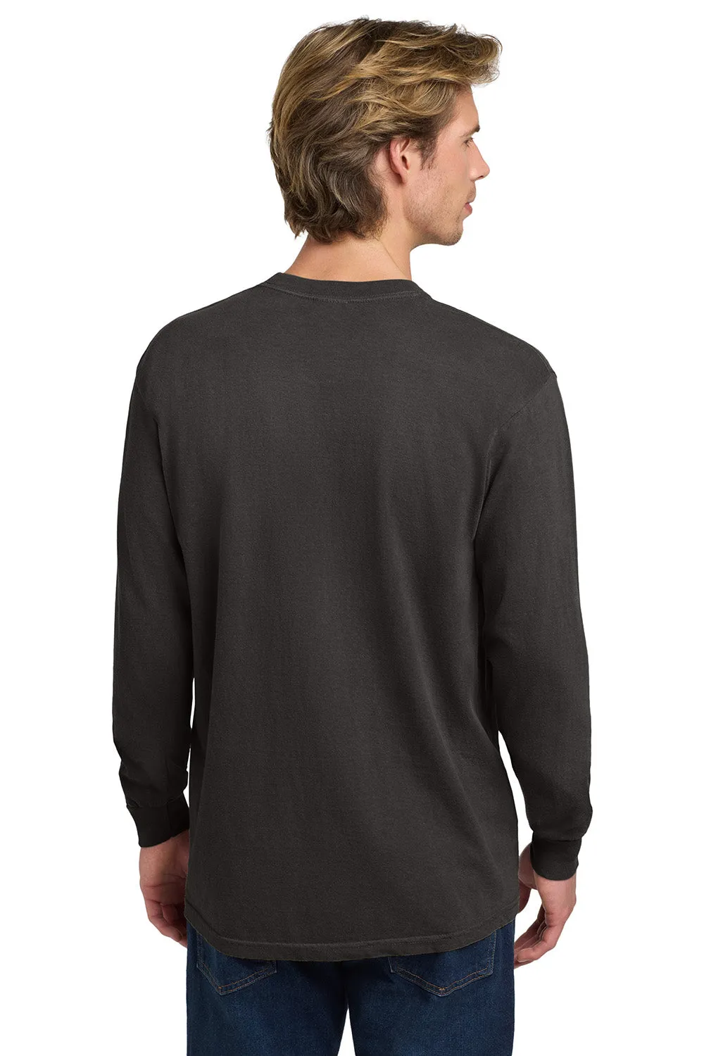 Comfort Colors Mens Long Sleeve Crewneck T-Shirt - Pepper Grey