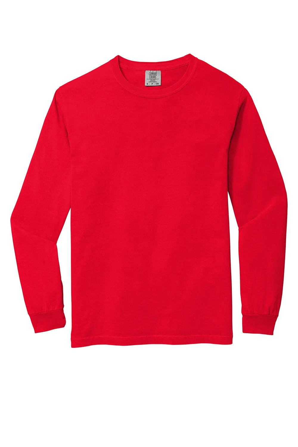Comfort Colors Mens Long Sleeve Crewneck T-Shirt - Red