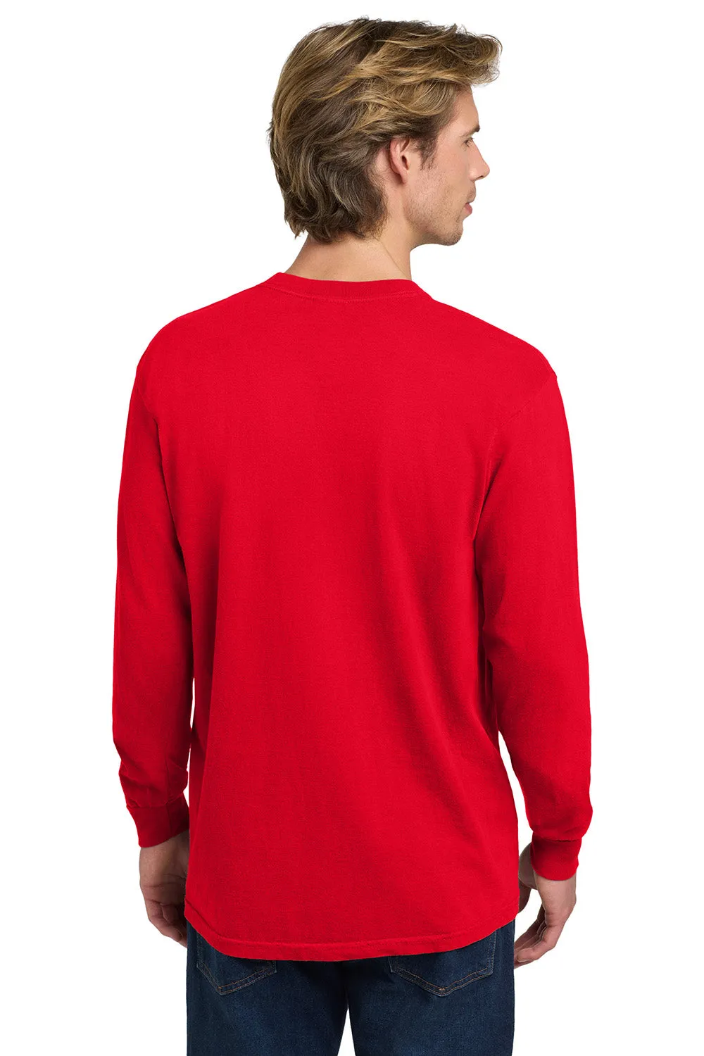 Comfort Colors Mens Long Sleeve Crewneck T-Shirt - Red