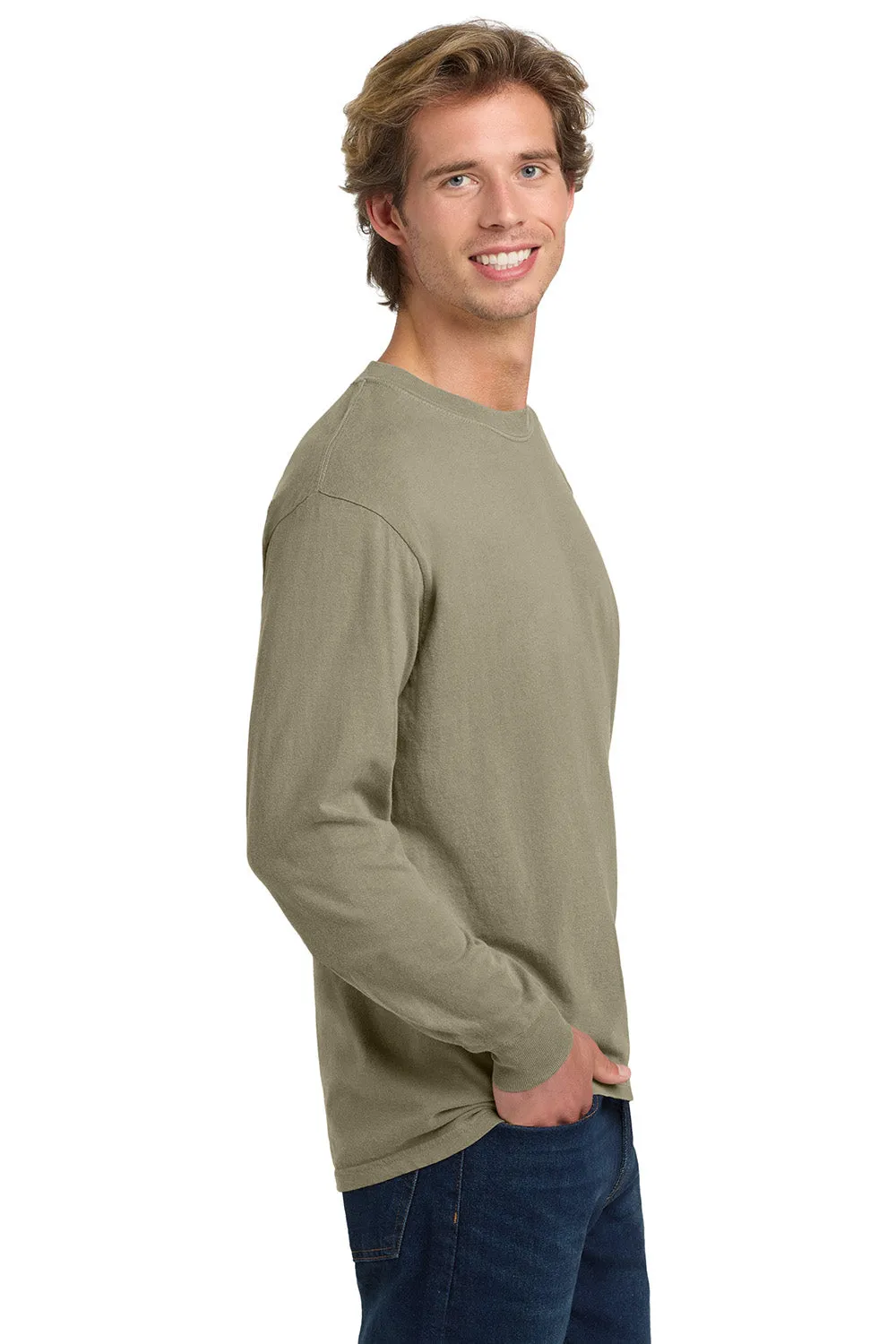 Comfort Colors Mens Long Sleeve Crewneck T-Shirt - Sandstone