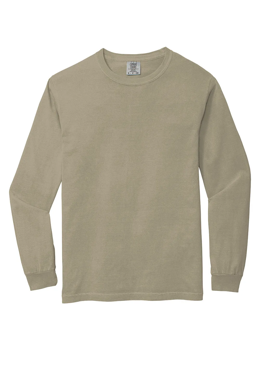 Comfort Colors Mens Long Sleeve Crewneck T-Shirt - Sandstone