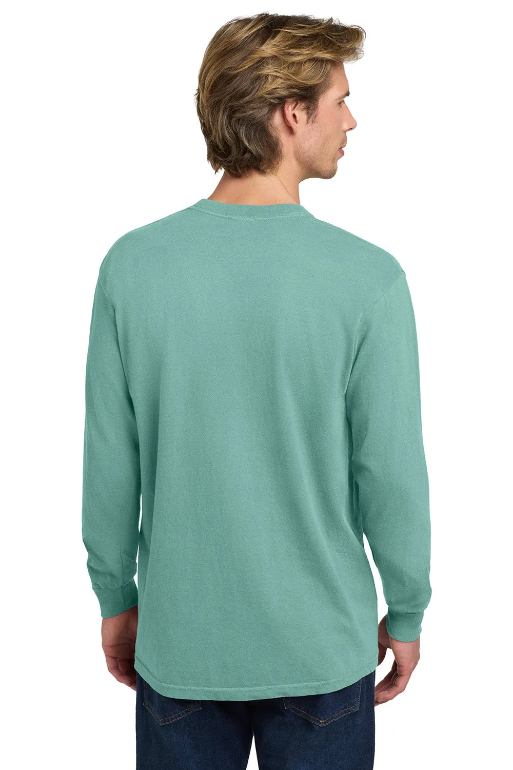 Comfort Colors Mens Long Sleeve Crewneck T-Shirt - Seafoam Green