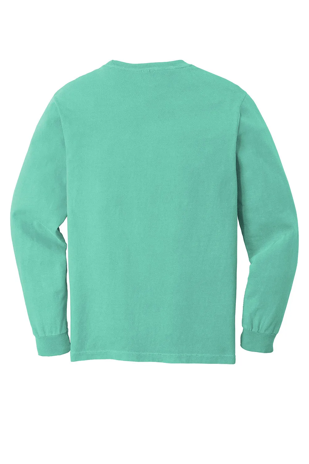 Comfort Colors Mens Long Sleeve Crewneck T-Shirt w/ Pocket - Chalky Mint Green