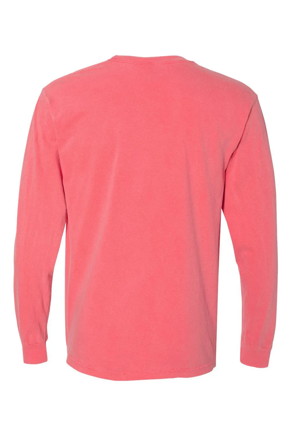 Comfort Colors Mens Long Sleeve Crewneck T-Shirt w/ Pocket - Watermelon Pink
