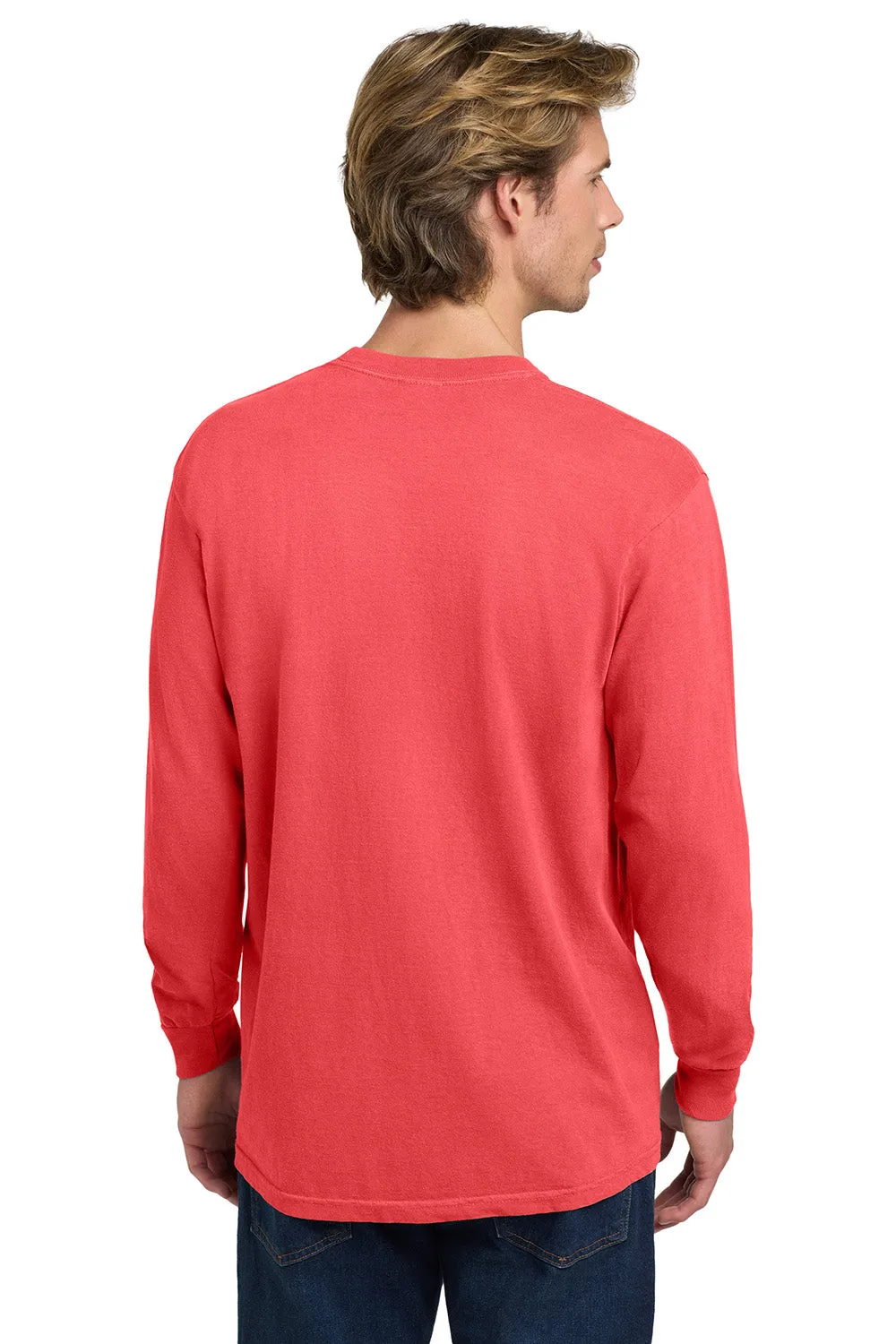 Comfort Colors Mens Long Sleeve Crewneck T-Shirt - Watermelon Pink