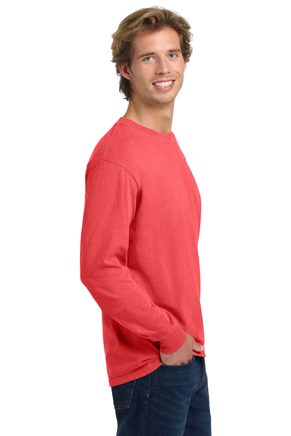 Comfort Colors Mens Long Sleeve Crewneck T-Shirt - Watermelon Pink