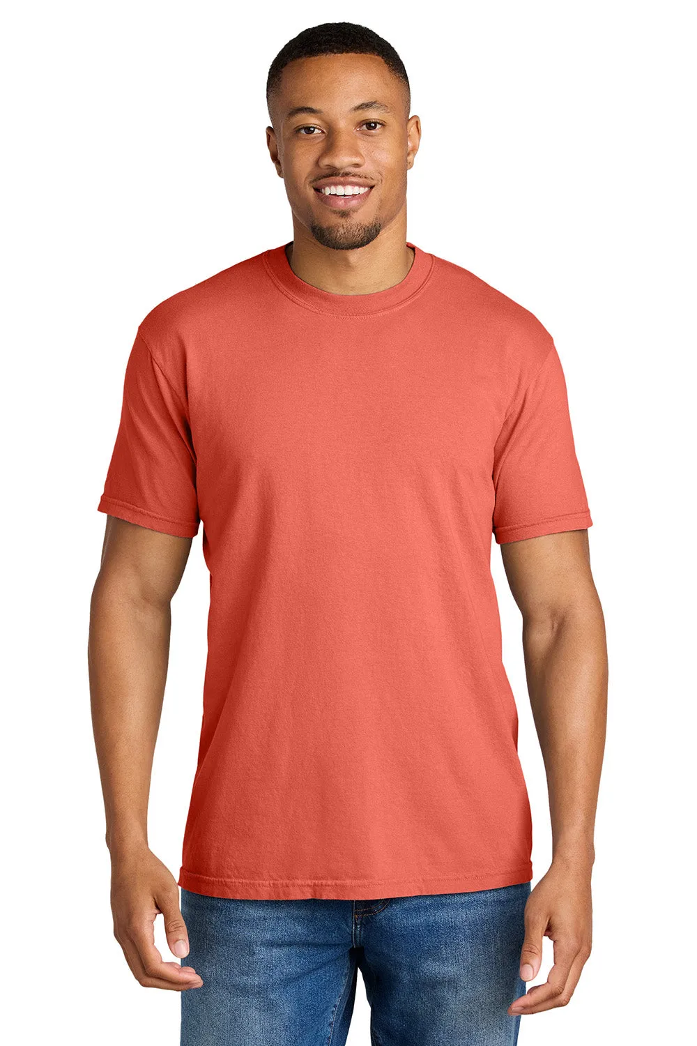 Comfort Colors Mens Short Sleeve Crewneck T-Shirt - Bright Salmon