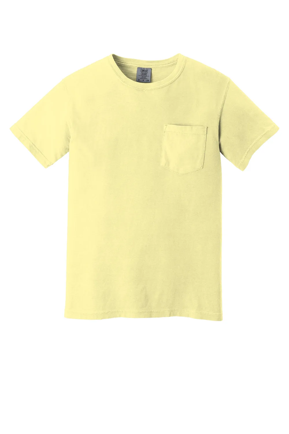 Comfort Colors Mens Short Sleeve Crewneck T-Shirt w/ Pocket - Banana Yellow