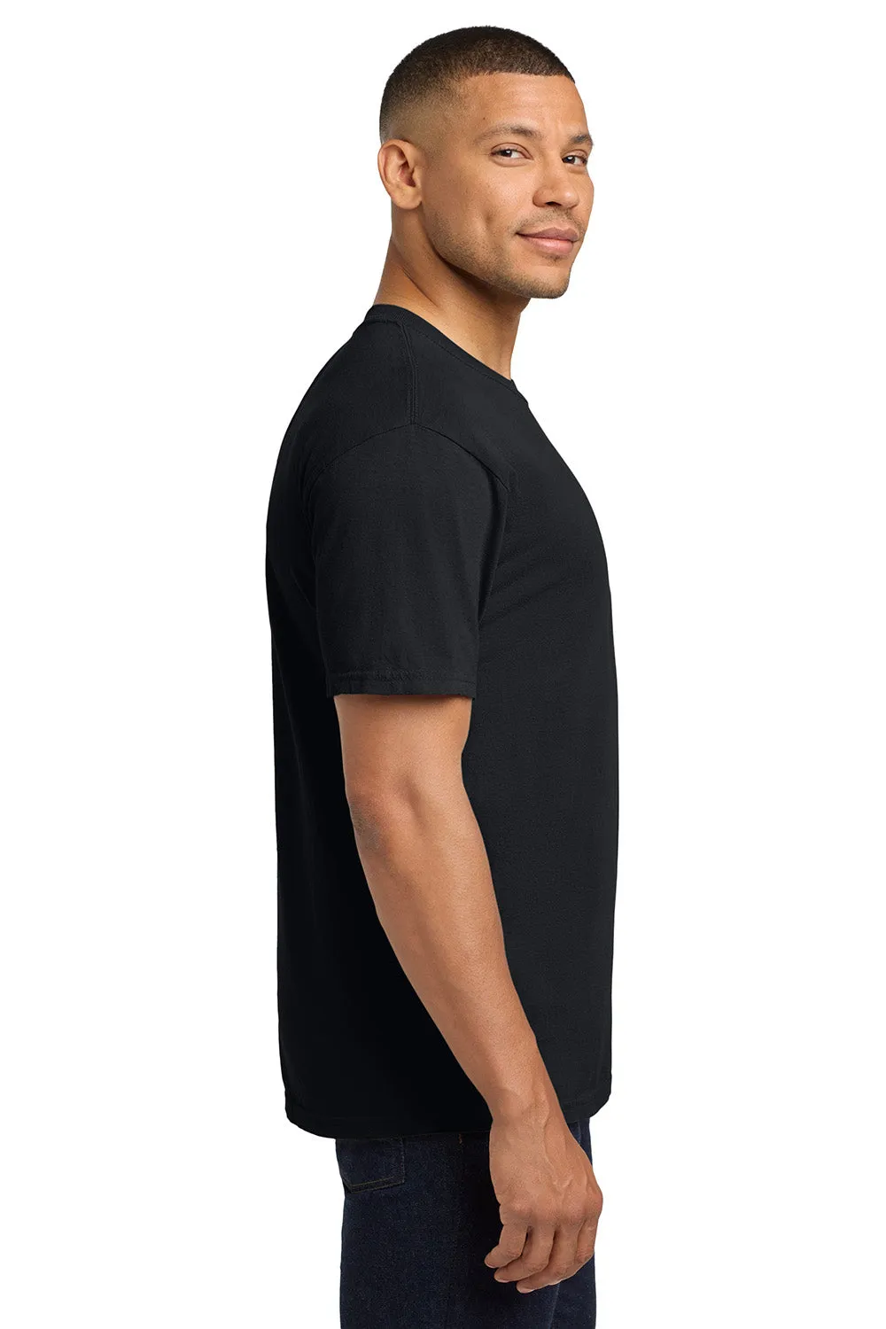Comfort Colors Mens Short Sleeve Crewneck T-Shirt w/ Pocket - Black