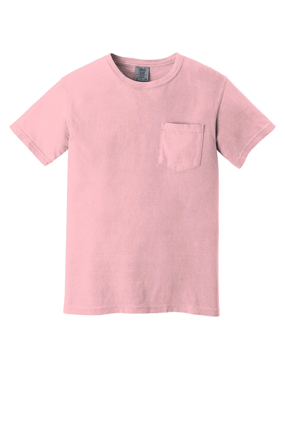 Comfort Colors Mens Short Sleeve Crewneck T-Shirt w/ Pocket - Blossom Pink