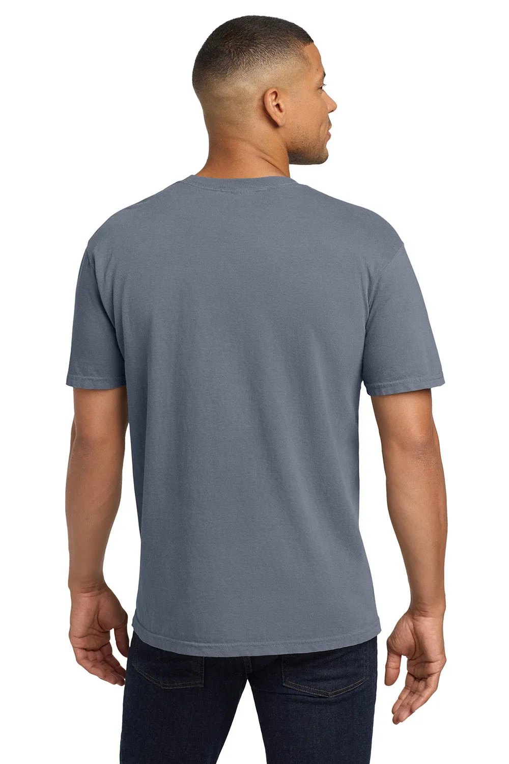 Comfort Colors Mens Short Sleeve Crewneck T-Shirt w/ Pocket - Blue Jean