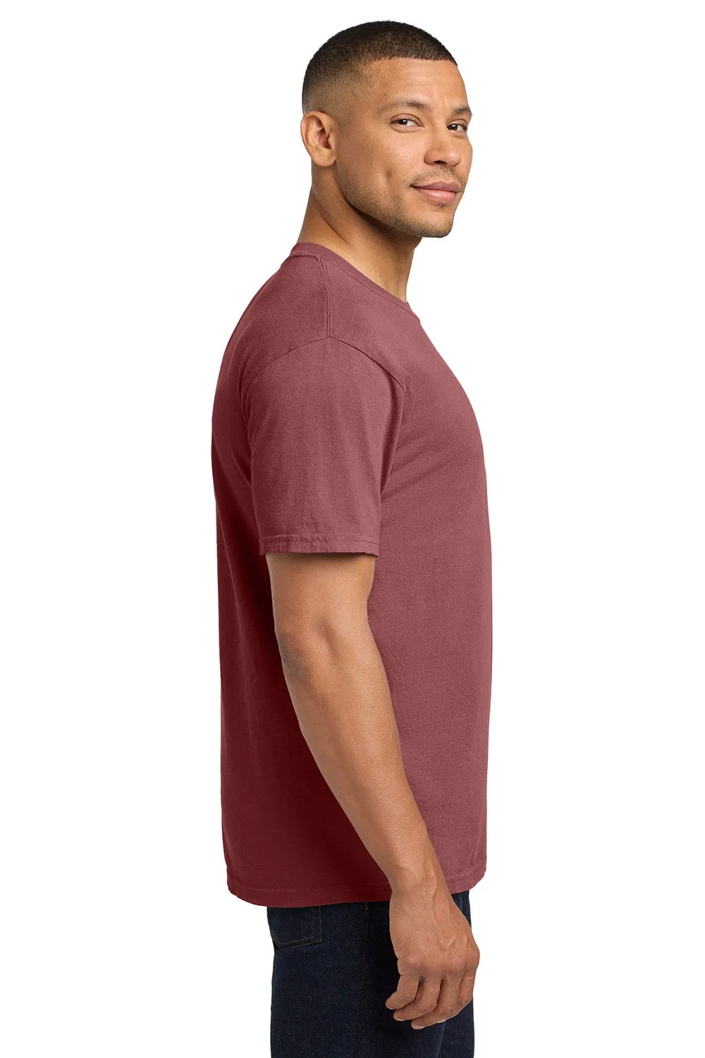 Comfort Colors Mens Short Sleeve Crewneck T-Shirt w/ Pocket - Brick Red