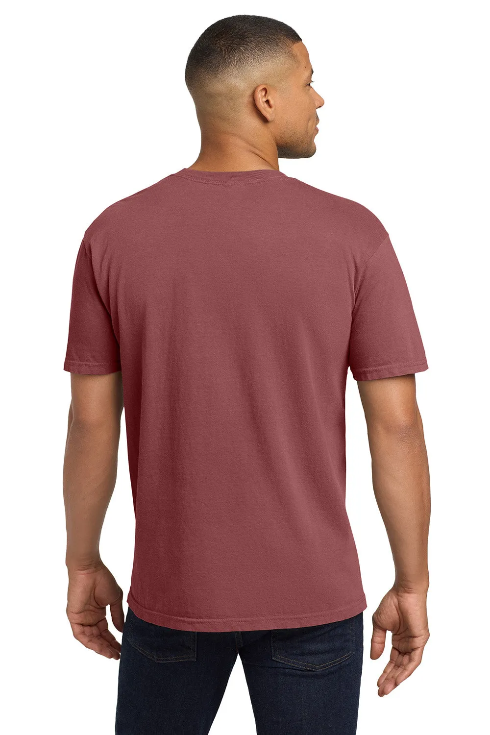 Comfort Colors Mens Short Sleeve Crewneck T-Shirt w/ Pocket - Brick Red